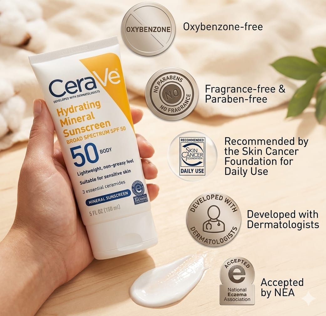CeraVe Hydrating Mineral SPF 50 Sunscreen