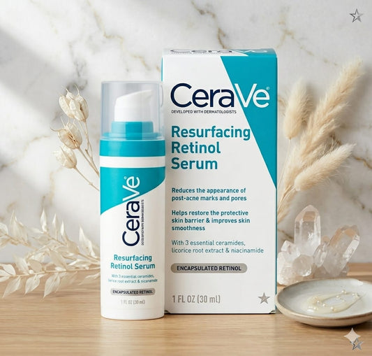 CeraVe Resurfacing Retinol Serum with Encapsulated Retinol for post-acne marks and pores - available in Pakistan