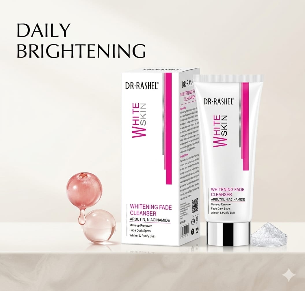 Dr. Rashel White Skin Whitening Fade Cleanser with Arbutin and Niacinamide for deep cleansing and brighter-looking skin.